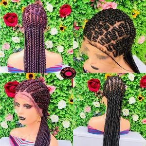 - HANDMADE ALL BACK ZIGZAG BRAIDED WIGS 40"